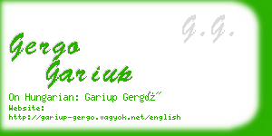 gergo gariup business card
